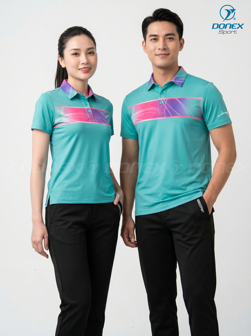 Áo thể thao nam MC-9158-19-01 Xanh ngọc phối trắng